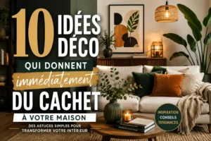 Salon chaleureux avec idées déco pour donner du cachet à une maison