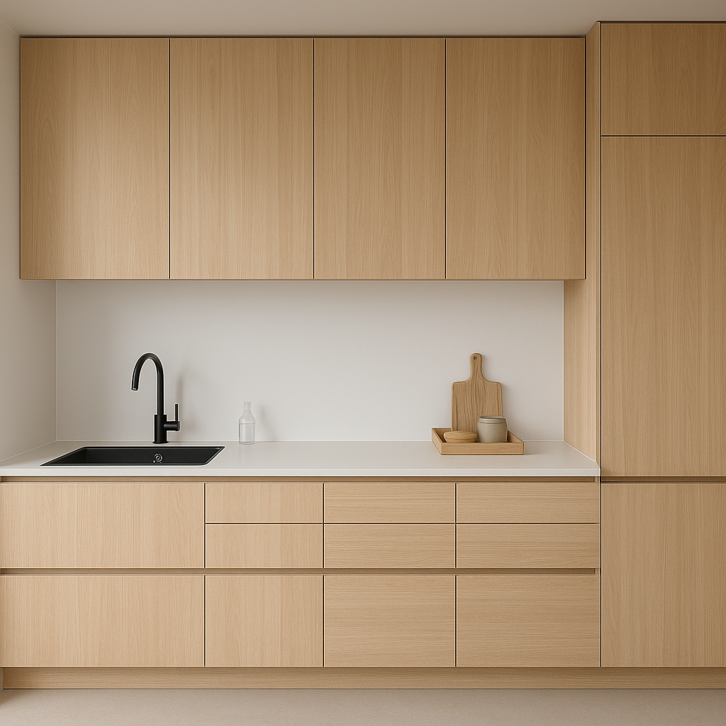 Cuisine avec rangements modulables et invisibles