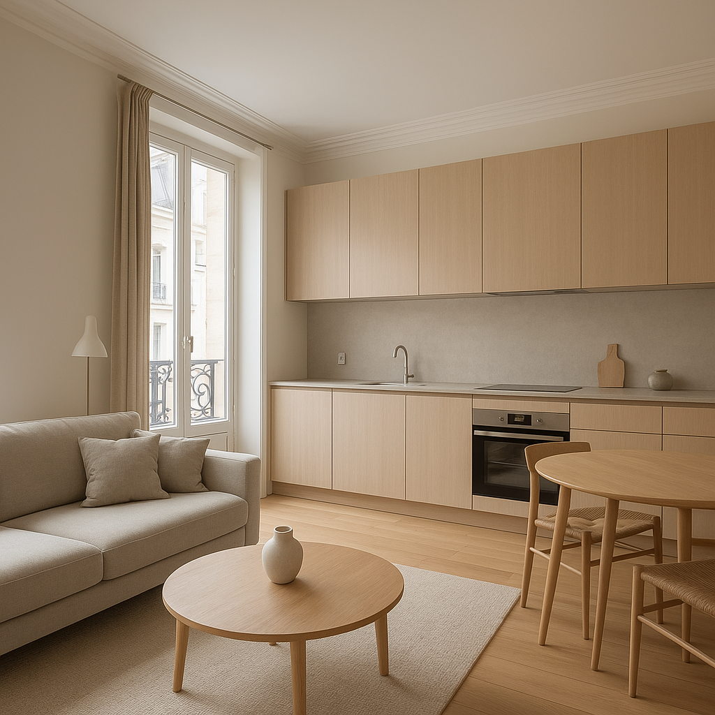 Intérieur rénové valorisant un bien immobilier