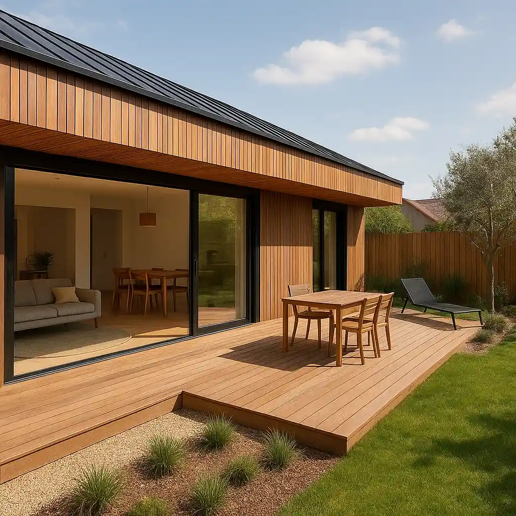 Maison contemporaine avec terrasse et continuité dedans-dehors