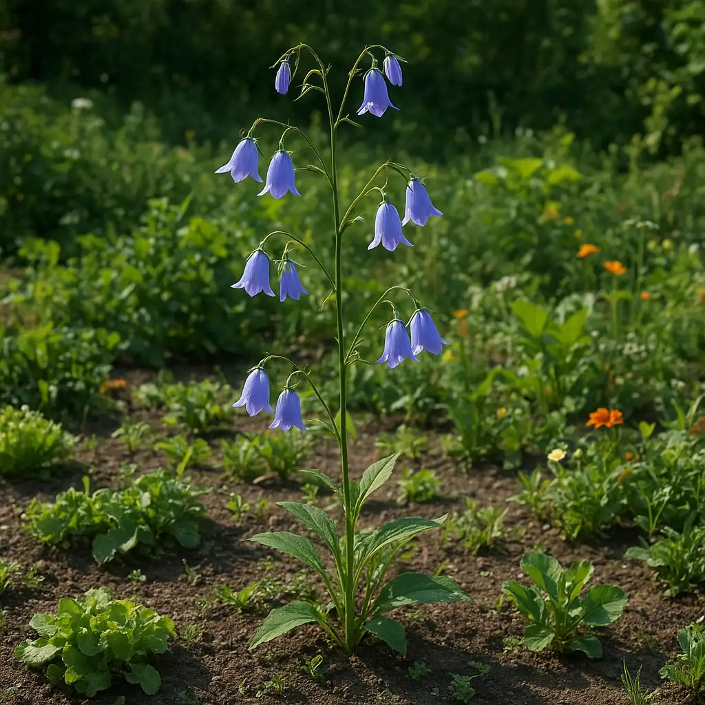 Raiponce cultivée au jardin en fleurs